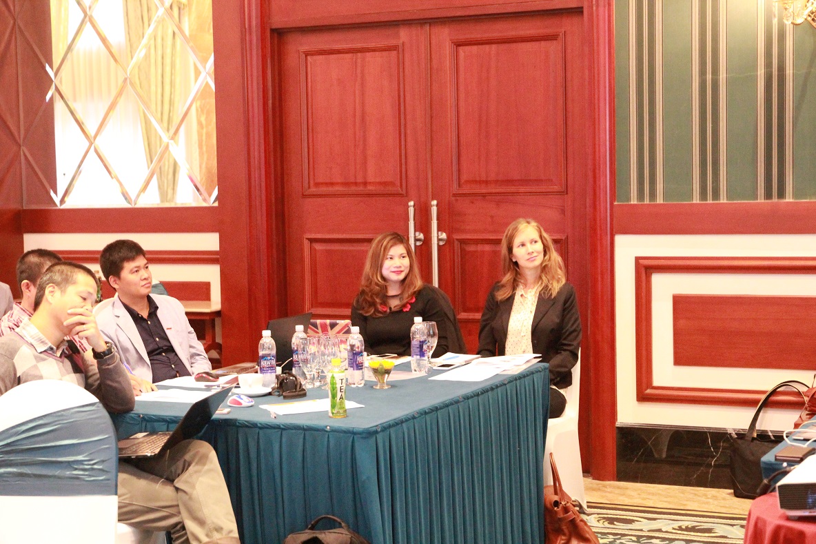  Rhodin said Victoria Sandström, Victoria Rhodin Sandstrom - Second Secretary of Embassy of Sweden in Vietnam (first from right), Dr. Pham Hai Chung, Co-Chair of the Internet & Communications, VPIS (second from right)